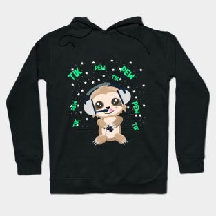 Funny cute baby sloth playing video games Hoodie